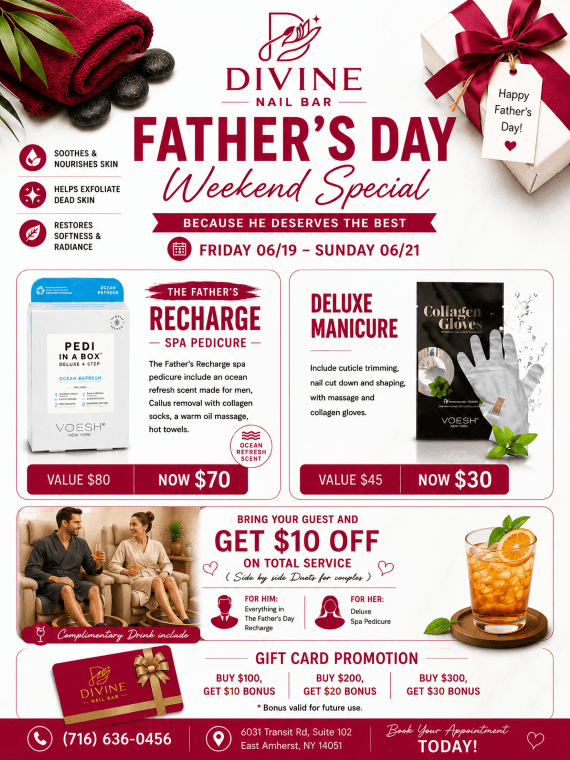 Divine Nail Bar Father's Day promotion