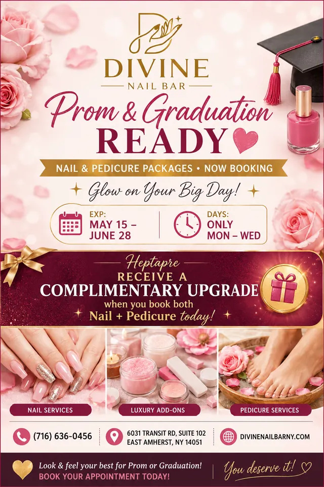 Divine Nail Bar Prom and Graduation Ready promotion